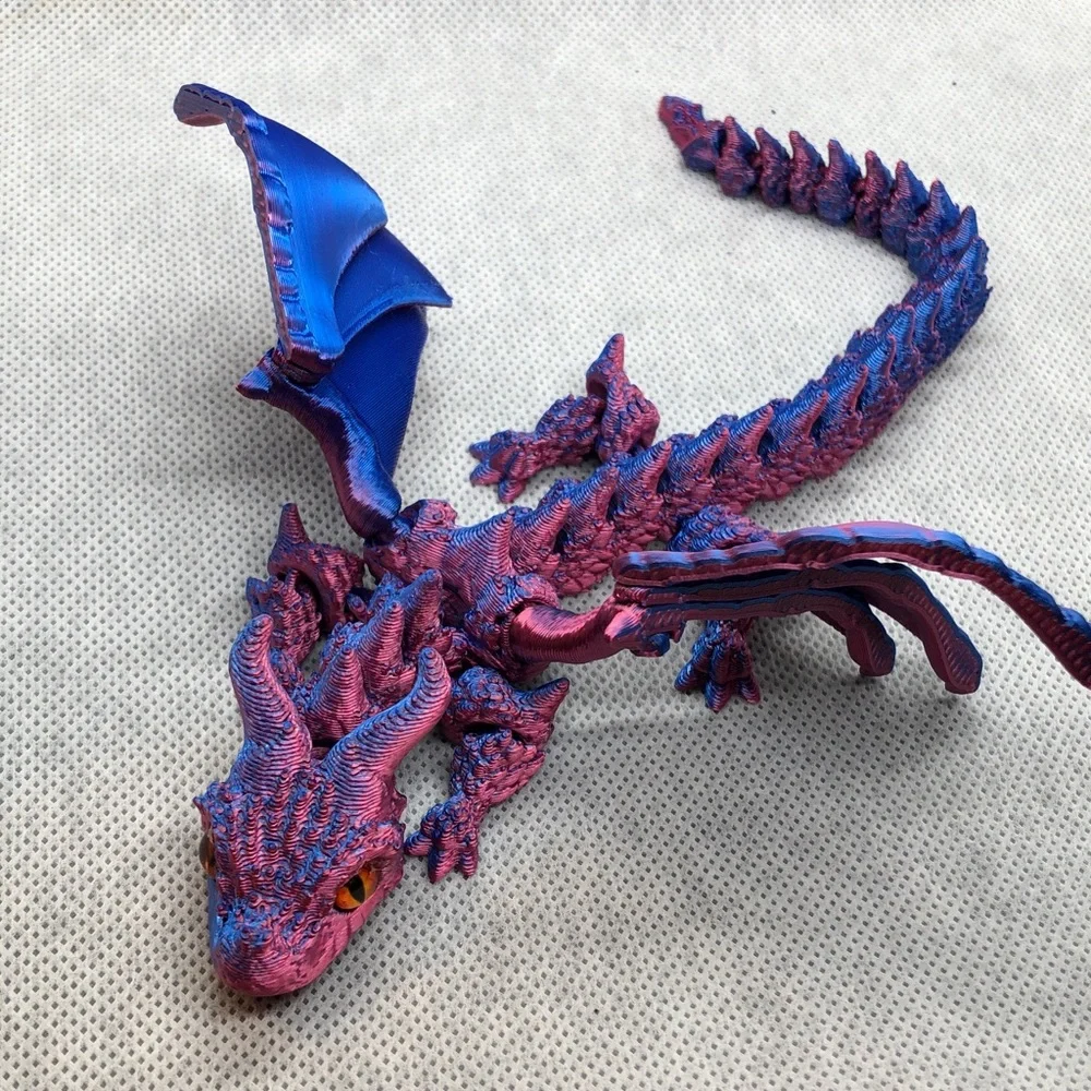3D print Purple & Blue Dragon Reptile Ornament